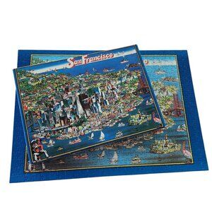 Vintage Illustrated San Francisco Jigsaw Puzzle Don Scott City Character Print